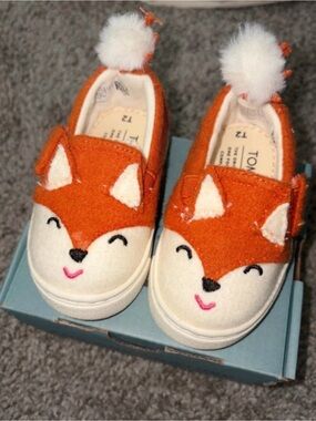 Toms baby Fox Slip-On Sneakers - Orange and White